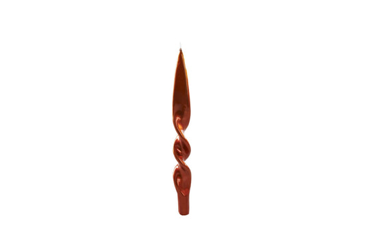 Meloria Denise Twisted Taper Candles, Set of 2, Copper