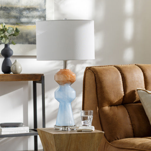 Surya Meloria Table Lamp, Orange and Blue