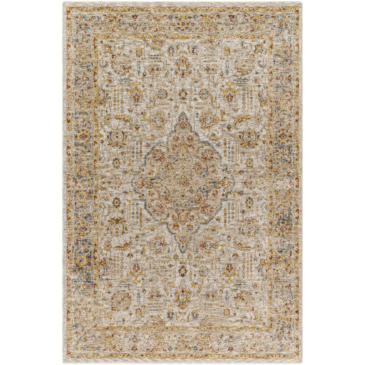 Surya Mona Lisa Light Sage, Tan, Mustard Polyester Rug, 5x7'5"
