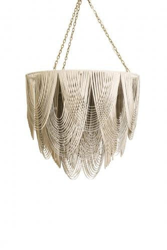 Ngala Trading Company Large Whisper Flat Top Cream Stone Chandelier