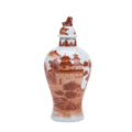 Orange Temple Jar Landscape Motif