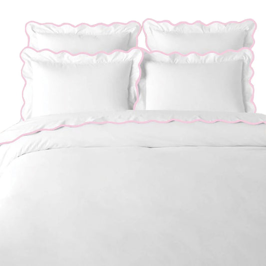 Pink Scalloped Duvet Cover, King