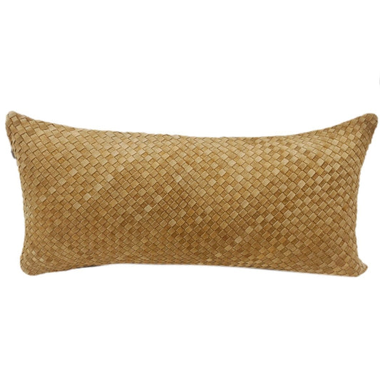 HIEND Woven Suede Lumbar pillow, Butterscotch, 30x14