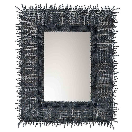 Palecek Amaya Beaded Mirror, Indigo