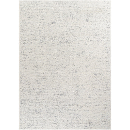 Surya Quebec Light Gray and Ivory Polyester Rug 5x7