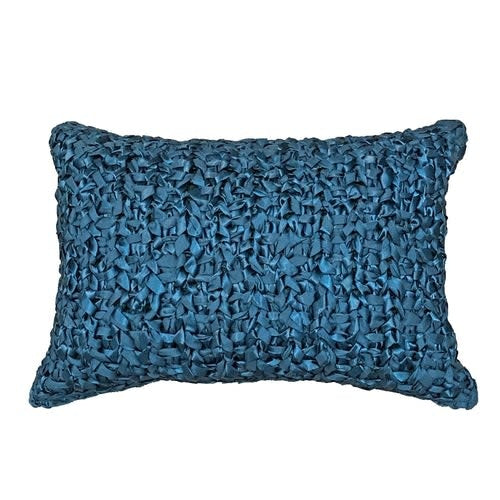 Ann Gish Ribbon Knit Pillow, Azure, 20x14