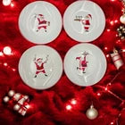Set of 4 Santa Appetizer Plates