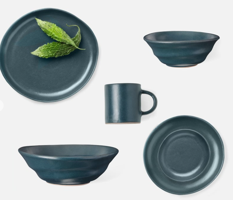Blue Pheasant Marcus Bread Plate Midnight Teal
