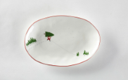 Tableau Running Santa Oval Plate