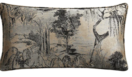 Hiend Jacquard Lumbar Pillow  Rose 14x26