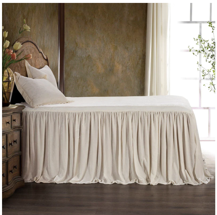 HIEND Stella 3PC Bedspread Faux Silk Velvet Q Stone