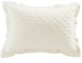 HIEND Quilted Linen Pillow Sham Standard Vintage White