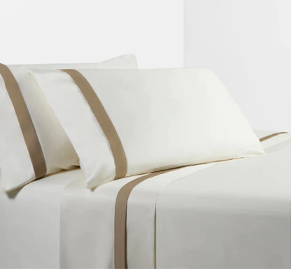 HiEND Tan Flange Queen Cream Sheet Set  350TC