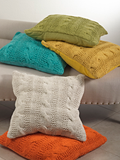 Saro Cable Knit  Design Pillow Tagerine