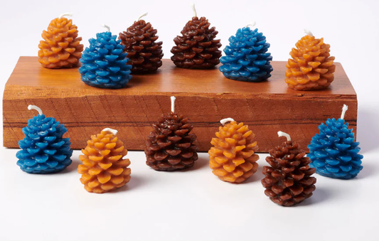 Wee Cones Blue Slate Candles Box Set of 4