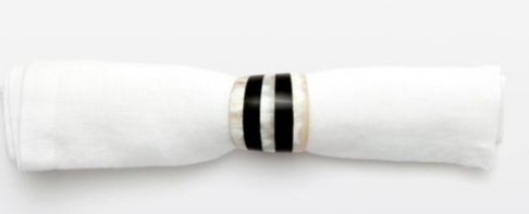 Blue Pheasant Camron Napkin Rings set of 4 Mixed Horn