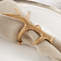 Saro Antler Napkin Ring Gold