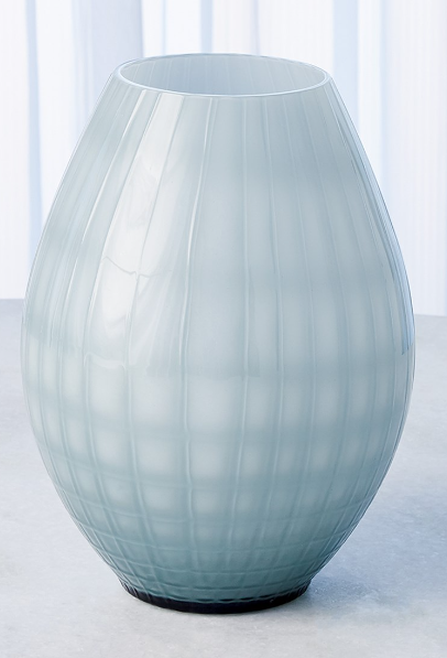 Cased Glass Vase Blue Small