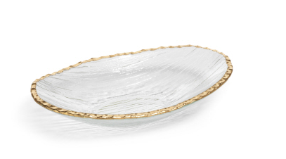 Zodax Textured Bowl with Jagged Gold Rimmed Large