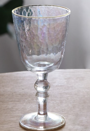 Beatriz Ball Mother of Pearl w/Gold Rim Wine Glass