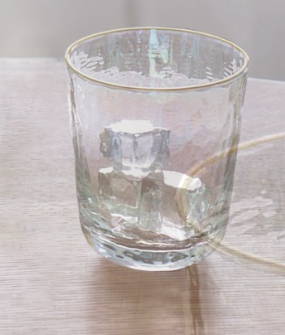 Beatriz Ball Mother of Pearl w/Gold Rim Stemless /Glass