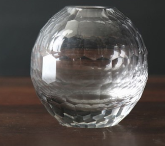 Beatriz Ball Round Bud Faceted Vase Clear
