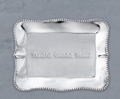 Beatriz Ball Pearl Desnisse Thankful, Greatful, Blessed Rectangle Tray
