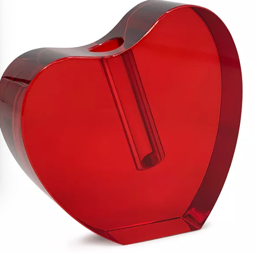 Tizo Design Red Crystal Heart Shape Vase Small