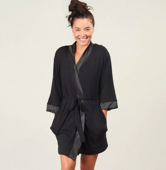 FPD Bamboo Kimono Robe Black