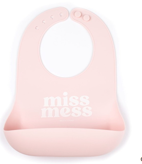 Bella Tuna Wonder Bib Miss Mess Silicone Pink