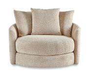 Klaussner Rhodes Swivel Chair Hunk Graphite