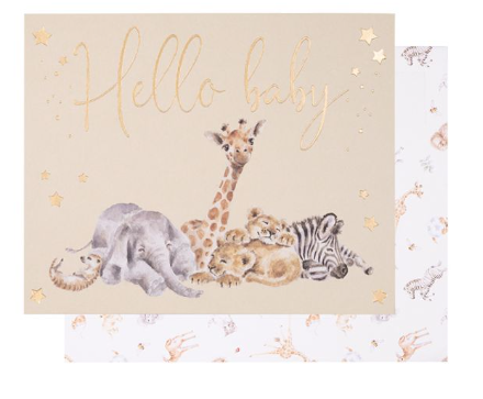Wrendale Designs Little Savannah Hello Baby Greeting Card
