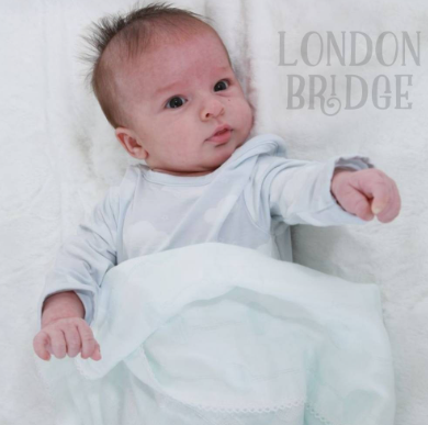 Maison Chic London Bridge Bamboo Baby Blanket, Blue