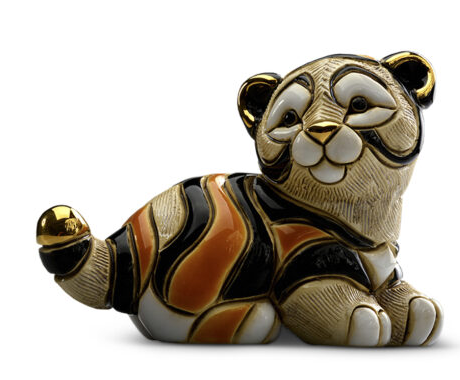 De Rosa  Tiger Cub Handcrafted Handpainted Ceramic