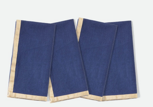 Blue Pheasant Chelsea Napkins, Navy, 4