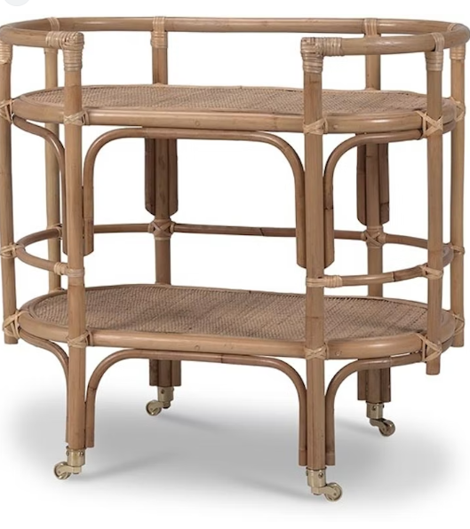 Bramble Harper Rattan Bar Cart