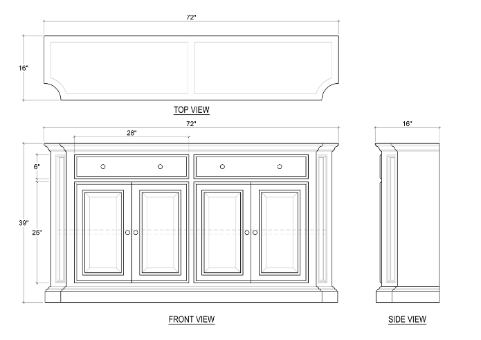 Bramble Auvergne 4 Door Buffet