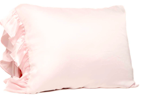 Bella Il Fiore Goodnight Gorgeous Ruffled Standard Silky Pillowcase Pink