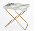 Global Views Antique Mirror in Brass Folding Tray