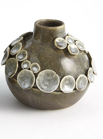 Global Views Flat Sea Coral Vase Sage Small
