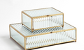 Global View Reeded Glass  Box Oval Small