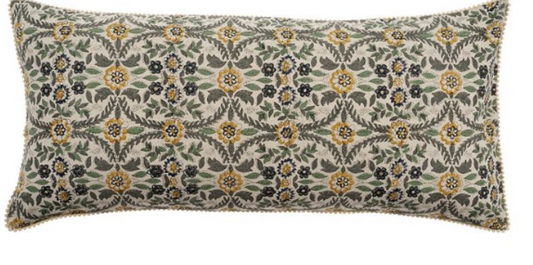 Indaba Clover Linen Block Pillow 14x31