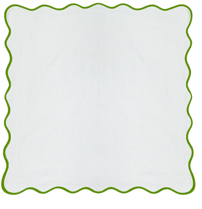 Laura Park Scalloped Euro Sham Green White