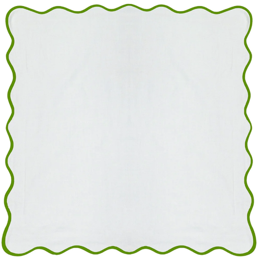 Laura Park Scalloped Euro Sham Green White