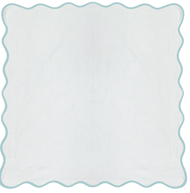 Laura Park Scalloped Euro Sham Blue White 26x26