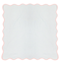 Laura Park Scalloped Euro Sham Pink  White 26x26