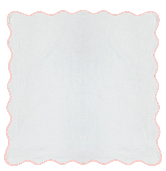 Laura Park Scalloped Euro Sham Pink  White 26x26