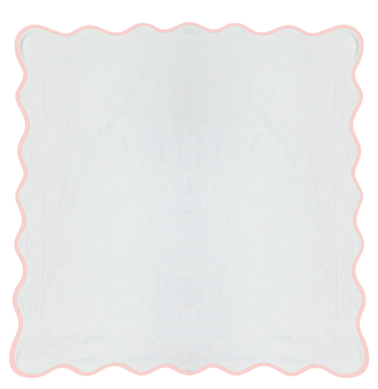 Laura Park Scalloped Euro Sham Pink  White 26x26