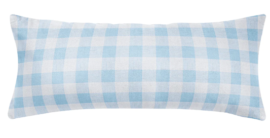 Laura Park Gingham Blue Decorative Pillow 14x36