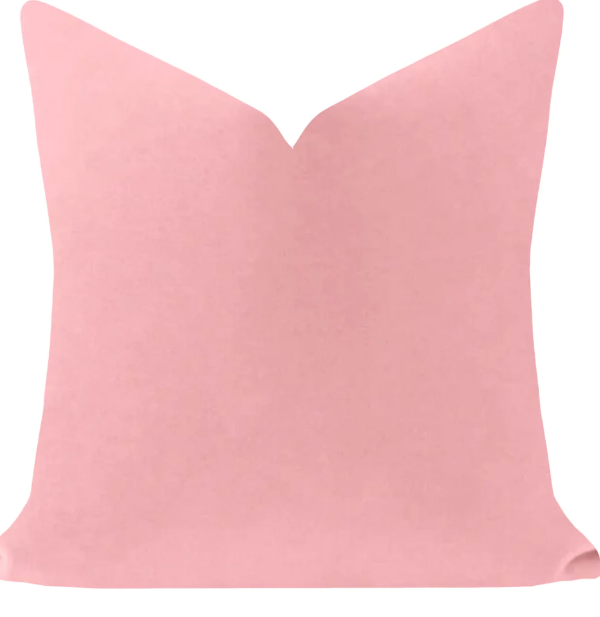 Laura Park Blush Pink Solid  Velvet Pillow 22x22